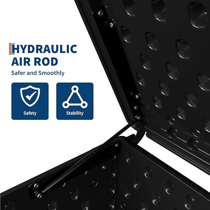 150 Gallon Resin Deck Box Outdoor Storage – Heavy Duty Waterproof & UV-Resistant, Lockable Lid, Reinforced Stability for Patio Cushions, Garden Tools, Pool Supplies, Black