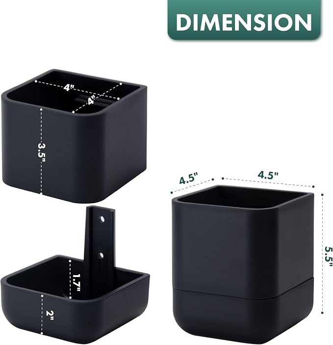 Phoenix Vine 4.5 Inch Wall Mounted Self-Watering Planter Pot for Indoor Houseplants and Herbs | Hanging Planter for Window Sills, Bathroom Walls, Home & Office Décor, Black, Set of 1, 01-B-E-1