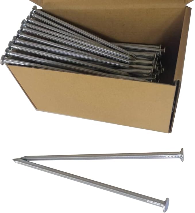 Metal Stakes, 8 Inch 100Pcs Galvanized Landscape Spikes,Garden Nails for Turf,Weed Barriers,Tent and More (100, 8 in)