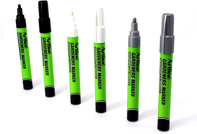 Artline Gardeners Markers | Professional Series | For Use On Plants, Labels, and More | UV Resistant | Waterproof | EKPR-GDM | 2.3mm Bullet Tip | Pack of 12 | Black