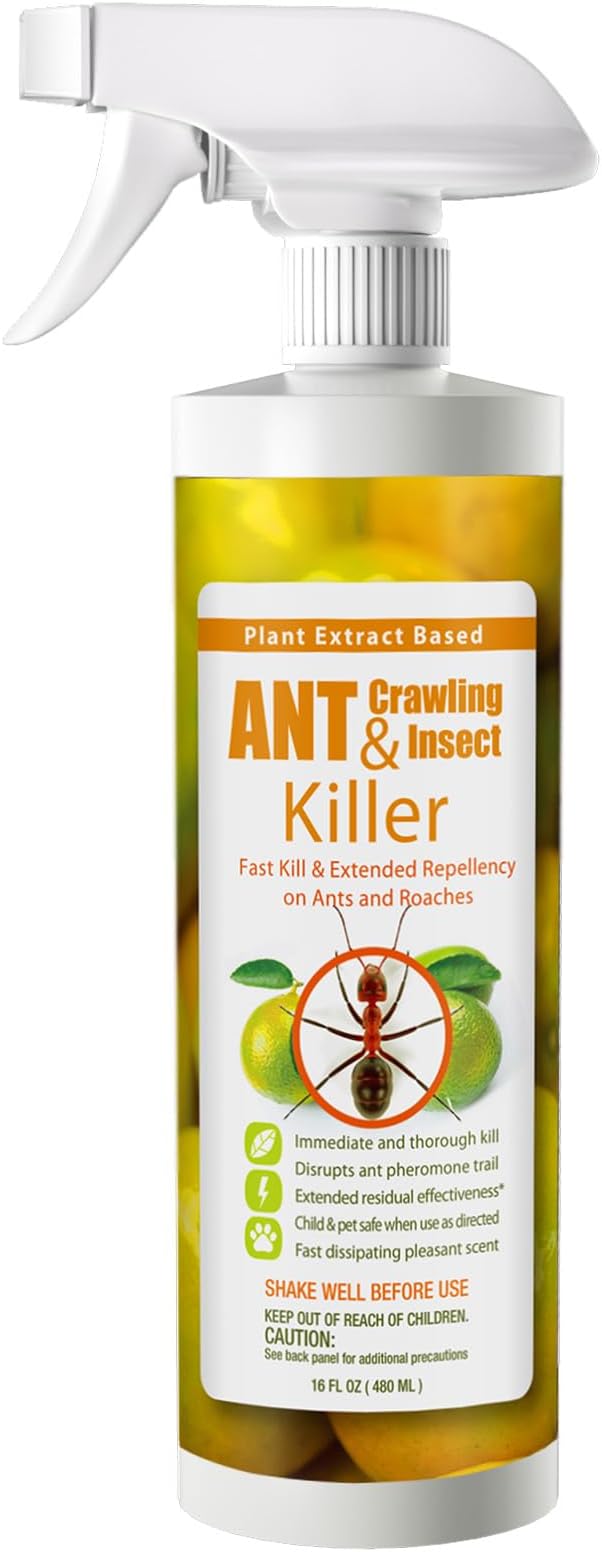 EcoVenger® Ant and Insect Killer 16 oz | Citrus Scent | Fast Kills House Ants Fire Ants | Residual Deterrence | Plant-Based Child and Pet Safe
