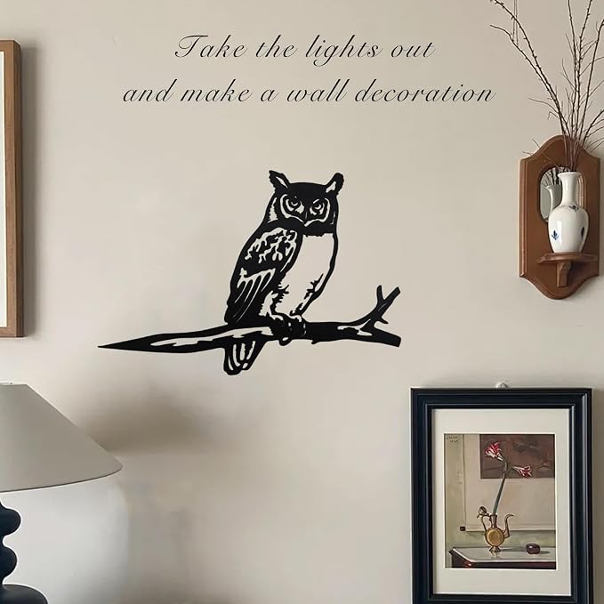 Solar-Powered Metal Owl Garden Stake - Outdoor Yard Decor with Solar Lights, Weather-Resistant Owl Art for Patio - Holiday-Ready Tree Ornament
