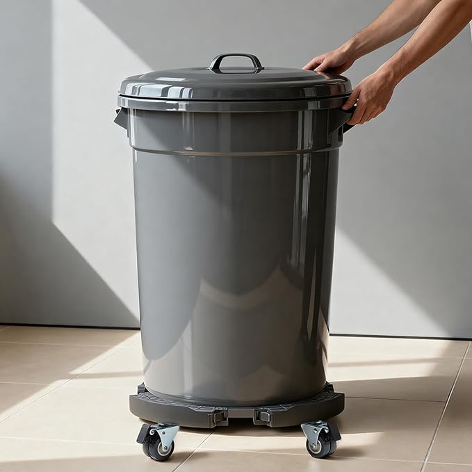 W B D WEIBIDA Round Dolly with Wheels Heavy Duty, Adjustable Pot Dolly 16-20 Inch, Large Plant Mover Indoor Outdoor, Muti Functional Rolling Dolly for Trash Can, Keg, Drum, Barrel