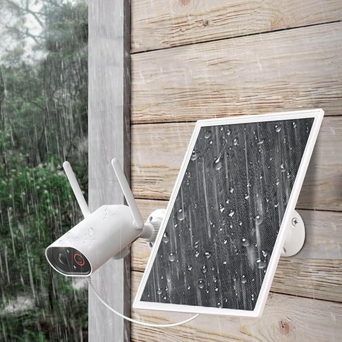 Solar Panel Charger, 6W Solar Panel with Micro USB & USB-C Port,IP66 Waterproof, for Bird Feeder Camera, Doorbell,Security Camera etc with 360°Adjustable Mounting,9.8Ft Cable