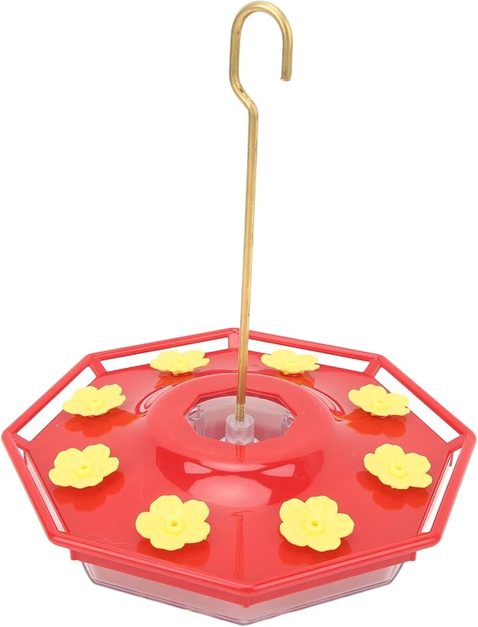 8 Yellow Flower Hummingbird Feeder Plastic Hummingbird Feeder with Copper Hook for Outdoors Hanging