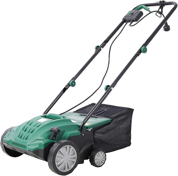 2 in 1 Electric Lawn Dethatcher Scarifier 13-Inch 12 Amp Garden Scarifier with 31.7QT Removable Collection Bag for Lawn Main
