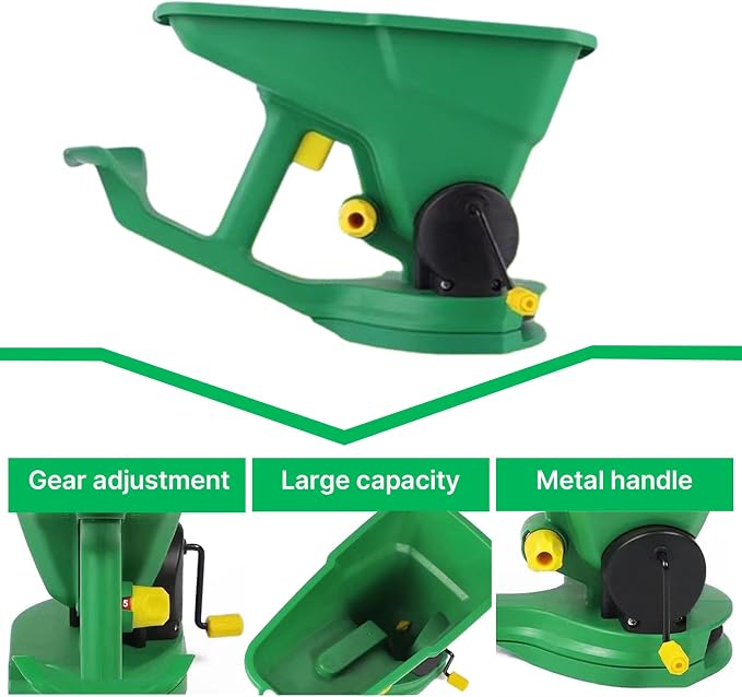Grass Seed Spreader, Fertilizer Spreader, Handheld Power Spreader, 1.5L Hand Held Seed Spreader, Portable Fertilizer Spreader for Garden Lawn Small Farms