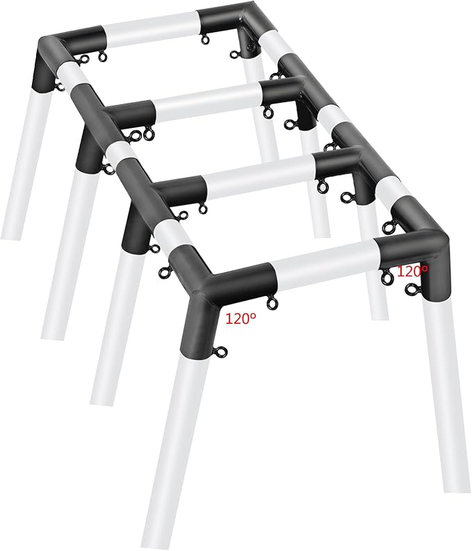 Aoneky 2'' Flat Roof Corner Canopy Fitting Couplers Kit - Frame Carport Connectors (8 Legs Kit)