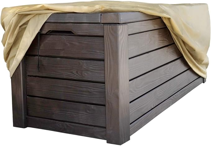 Sturdy Covers Deck Box Defender Cover - All-Season Outdoor Deck Box Cover (Black, Medium)