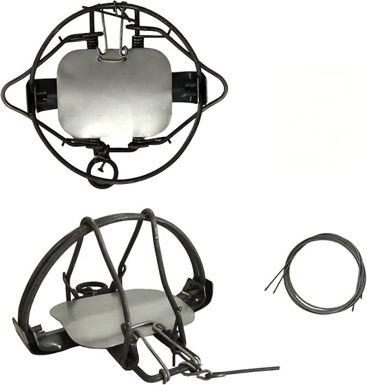 2 Pack Humane Small Animal Spring Cage Trap, Reusable Easy Setup Trap for Farms, Yards and Gardens for Groundhogs, Moles, Squirrels, Possums (7in-Galvanized)