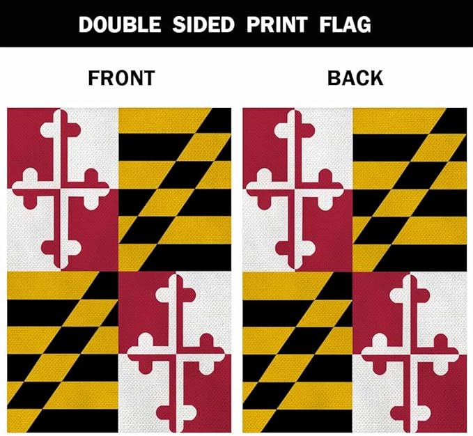 AOYEGO Maryland Us State Flag House Flag Vertical Double Sided Burlap Red Yellow Black Farmhouse Yard Outdoor Seasonal Flags Decoration 28 x 40 Inches