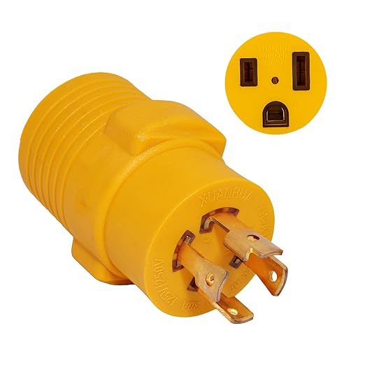 NEMA L14-30P to 6-50R Generator Adaper Plug, 30Amp to 50Amp from 4 Prong Generator Male Plug to 3 Prong 250V Welder Outlet, Generator to Welder Adapter, ETL Listed