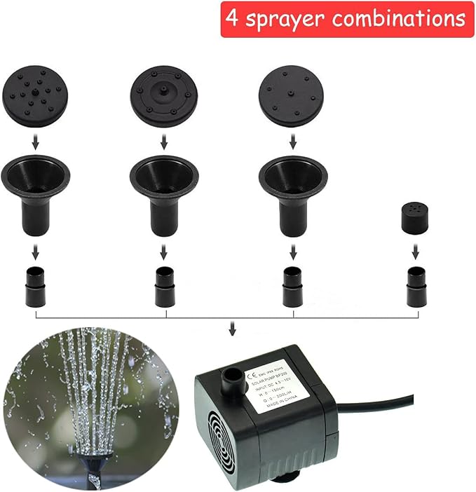 Lewisia 5W Solar Fountain Pump with Battery Backup for Patio Pool Koi Pond Bird Bath Garden Decoration Submersible Solar Powered Water Pump Kit