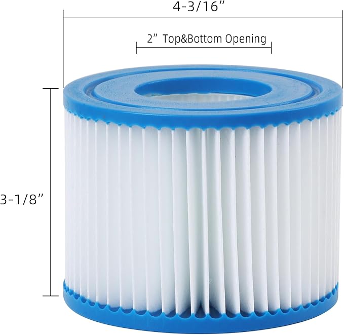 Type VI Spa Filter Replaces for saluspa hot tub Filters, Lay-Z-Spa, Coleman SaluSpa 90352E, 58323E, 58323 Swimming Pool Pump, Hot Tub Filter, 12 Pack