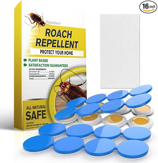 SCFKAOF Cockroaches Repellent, Roaches Repellent Indoor, Keep Roach Away, Roach Repellent for Home & Vehicle, Lasts up to 2 Months, Safe for Humans & Pets - 16P