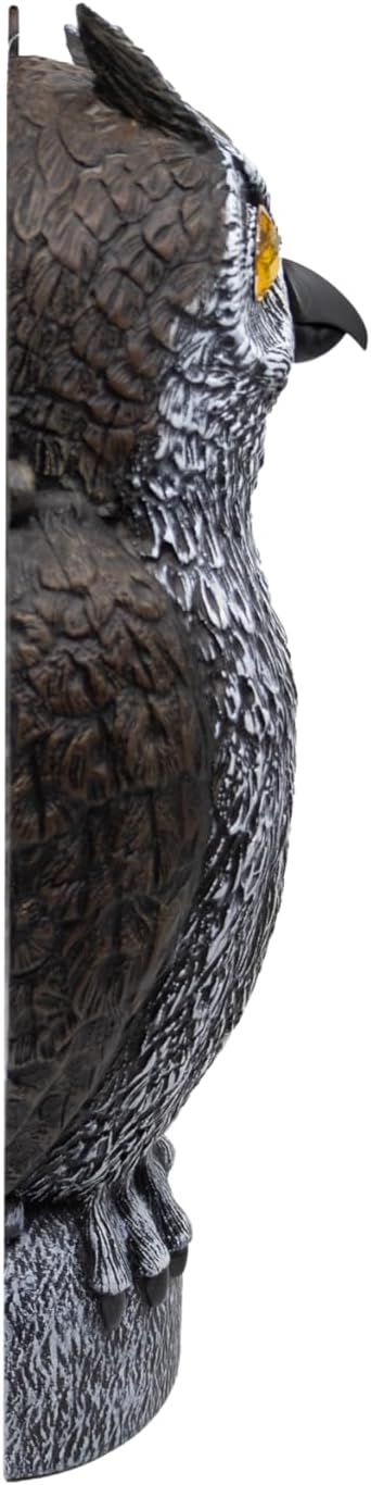 Sparkle Sentinel Owl Decoy with Glowing Eyes Half Body with Hollow Back Easy to Hang