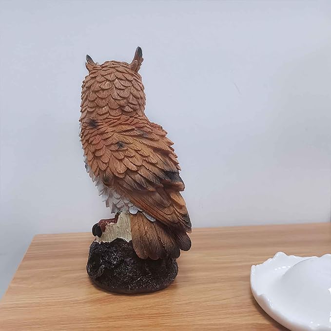 Resin Owl Decor Statue, Owl Props Owl Statues Home Decor Outdoor Owls to Keep Birds Away Owl Props Desktop Decoration for for Home Living Room Outdoor Garden