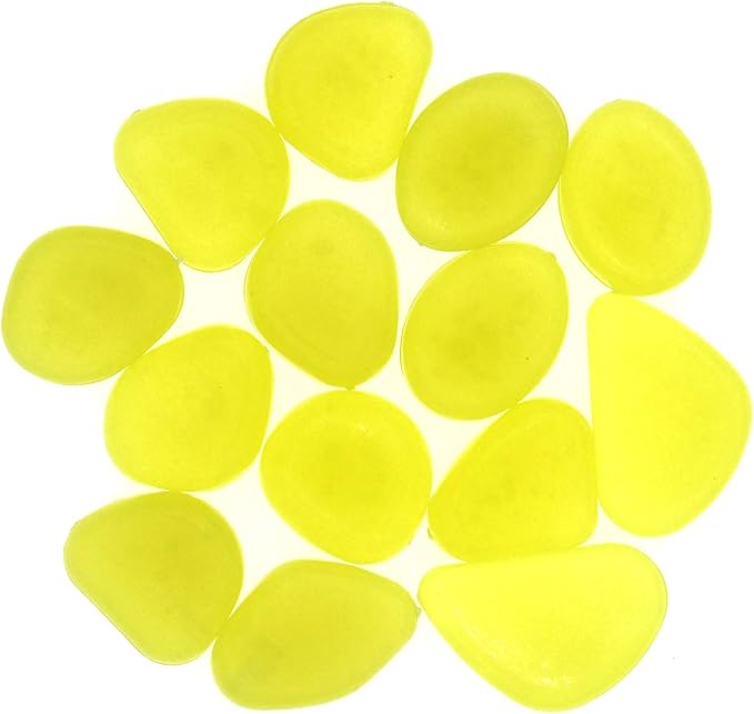 QTTLLI 450Pcs Glow Pebbles Glow in The Dark Decorative Stones Rocks for Garden Path Walkway Yard Fish Tank, Yellow