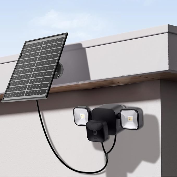 10W Solar Panel for All-New Blink Outdoor 4 /(3rd Gen) Floodlight Camera,16.5Ft/5m Weatherproof Cable Power Your Blink Floodlight Camera Continuously (Floodlight & Cam NOT Included)