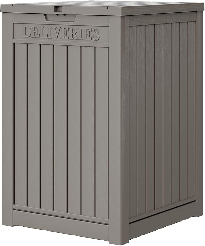 LHBGO Package Delivery Box for Outside, 48 Gallon Storage with Lockable Secure, Large Resin Outdoor Package Drop Container