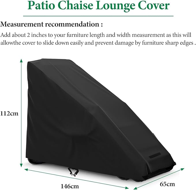 AKEfit Zero Gravity Chair Cover Outdoor Folding Lawn Lounge Chair Covers Waterproof All Weather Dustproof Oxford Anti with Storage Bag Black