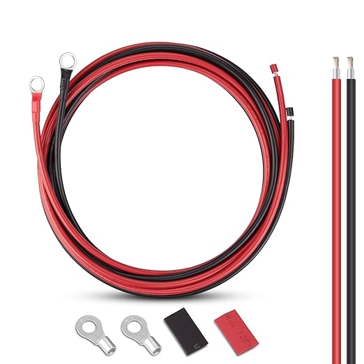 iGreely 10 Gauge Wire Tinned Copper Tray Cable - Connect Charge Controller and Battery for Solar Panel MPPT RV Automotive Marine Boat 5FT 10AWG