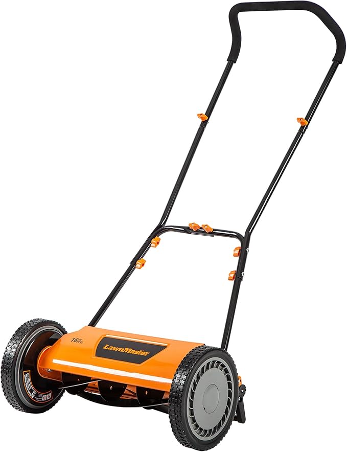 LawnMaster 16" 5-Blade Push Reel Mower & Worx 20V 10"-12" Cordless String Trimmer & Edger Bundle (Battery & Charger Included)