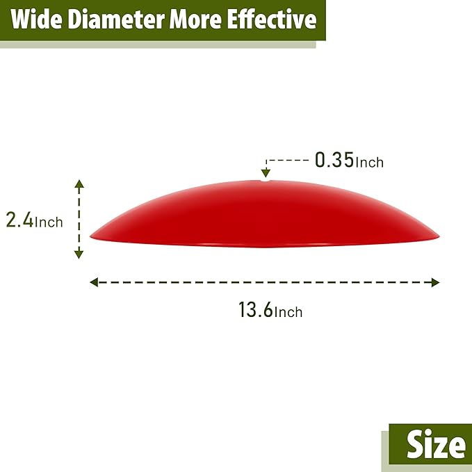 13" Hummingbird Feeder Rain Cover,Smart Bird Feeder Umbrella,Hummingbird Feeders Guard,Squirrel Proof for Shepherd's Hook Outdoors(Bright Red), 4Pack