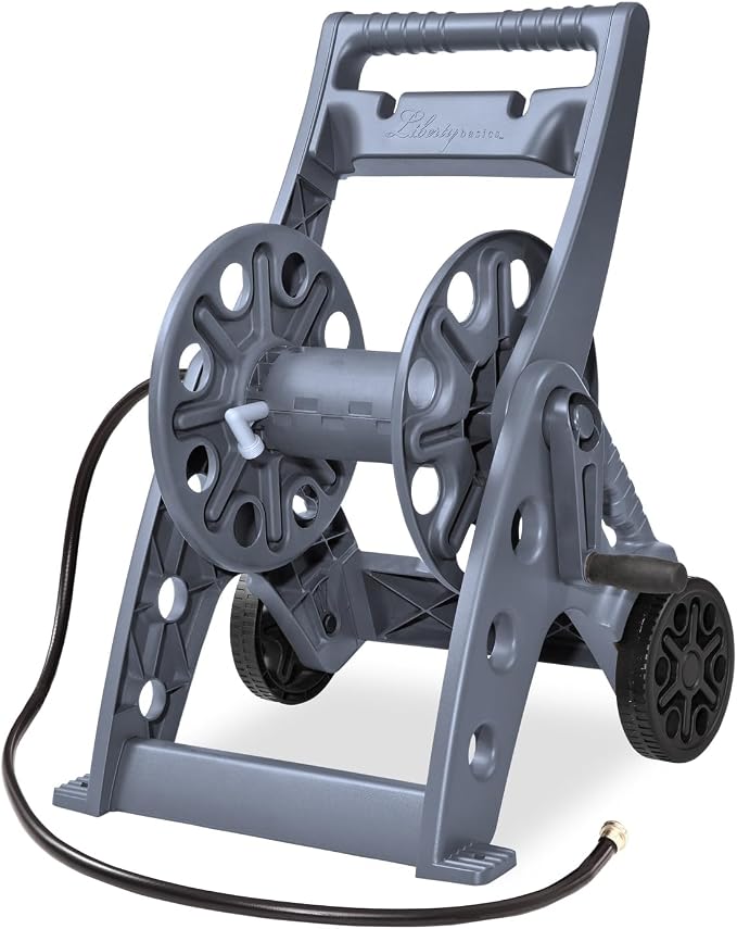 Liberty Basics 514-G Two Wheel Resin Hose Cart, Gray