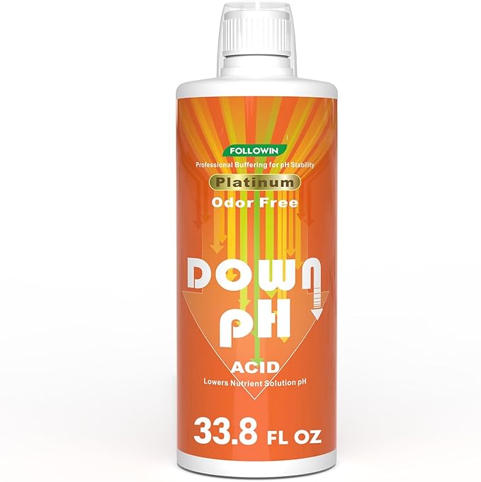 FOLLOWIN pH Down Liquid for Hydroponics,Soil & Aquariums,pH Buffer for pH Stability,33.8 Fl oz