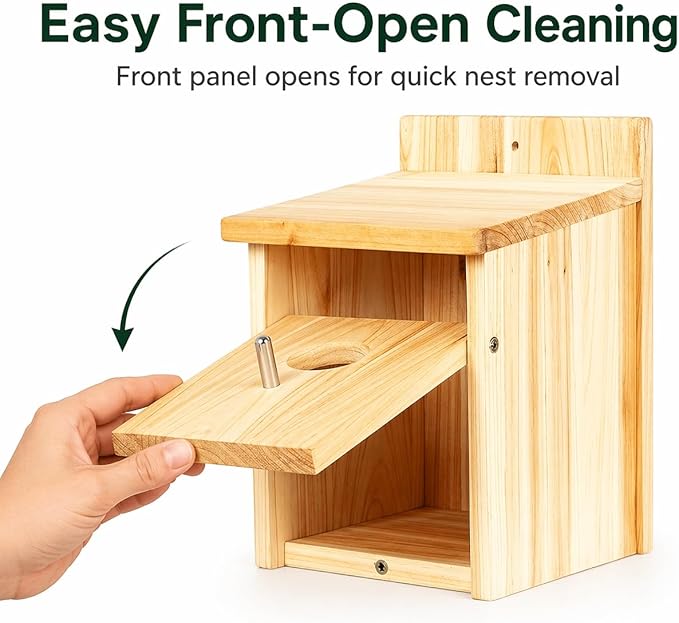 Wooden Bird Houses for Outside Birdhouses Nest Bluebird House for Cardinals Finch Wren Swallow for Garden Viewing 1B