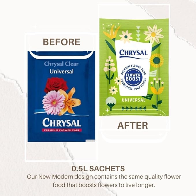 Chrysal Flower Boost – Clear Flower Food Packets for Flower Arrangements & Bouquets – Floral Supplies for Fresh Flowers – Fresh Flower Arrangements Supplies (5g - 600 Ct)