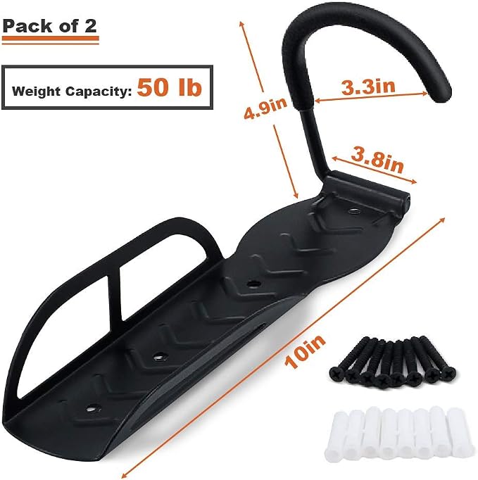 Wallmaster 15 PCS Tool Storage Rack Garage Storage Wall Mount & Bike Rack for Garage 2-Pack Bike hooks Bike Hanger Wall Mount