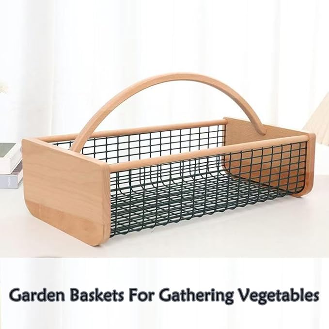 Large Garden Hod Harvest Basket for Vegetable Gardening and Harvest Gathering or Farmhouse Decor,Garden Baskets for Gathering vegetablesPicnic Basket Garden Supply Gardener Gift Spring. (Small)
