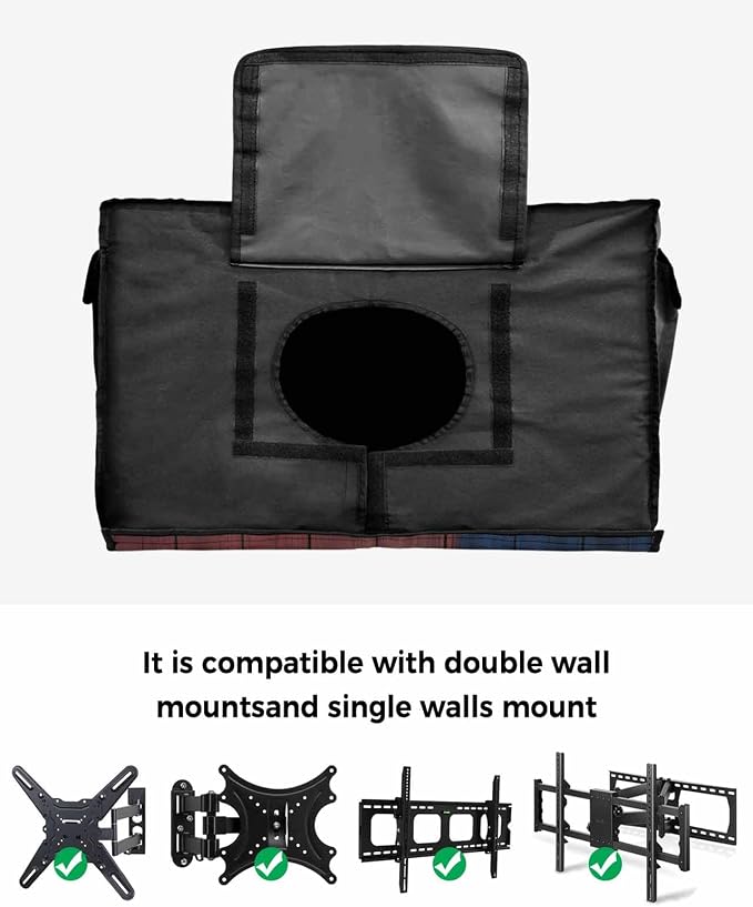 T&H XHome Outdoor TV Cover - Vintage Wood Texas Flag Waterproof and Weatherproof 60"-65" LCD Movable Shield TV Display Screen Protector Outside Television Covers
