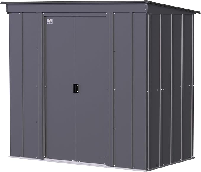 Arrow Sheds 6' x 4' Outdoor Steel Storage Shed, Grey