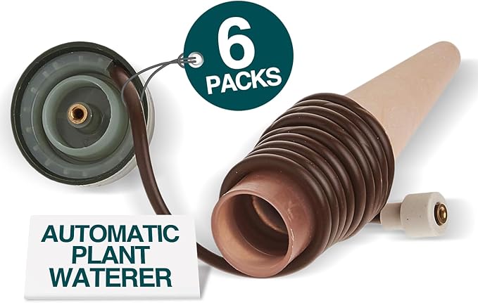 Blumat Classic Self-Watering Stakes - Prevents Overwatering and Underwatering for Healthy Growth While You are Away - Ideal for Indoor Plant Watering, 6 Pack, wo Adapter