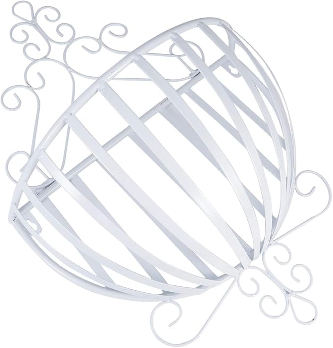 GANAZONO European Style Wall Mounted Flowerpot Rack Metal Plant Holder Half Round Hanging Planter for Balcony Garden Porch Decor 20.86X13.77X6.29 Inches