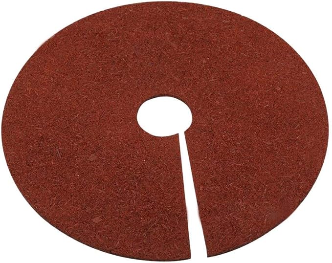 Fasmov 3 Pack Rubber Mulch Ring Tree Protector Mat Tree Protection Weed Mats, Heavy Duty Rubber, 24 inch