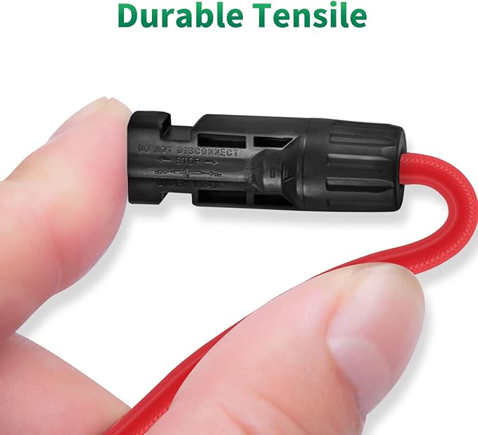 3 to 1 Solar Connectors Y Branch Parallel Adapter 10AWG Cable for Solar Panel (Red & Black)