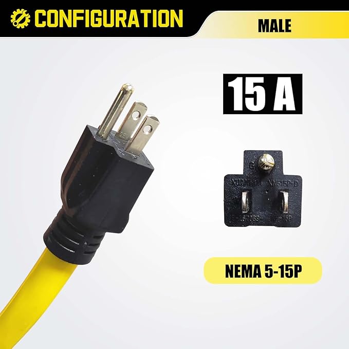 NEMA 5-15P to L14-30R Adapter Cord, 120V to 30 Amp 4 Prong Twist Lock Converter, 15 Amp Plug to Generator Transfer Switch
