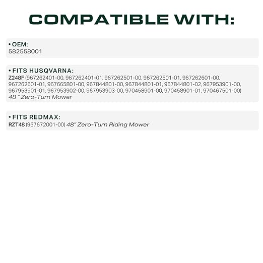 UDC Parts 582558001 Deck Belt Replacement for Husqvarna Z248F 48 Inch Zero-Turn Mower RedMax RZT48 / Aramid Cord / 147.50 inches