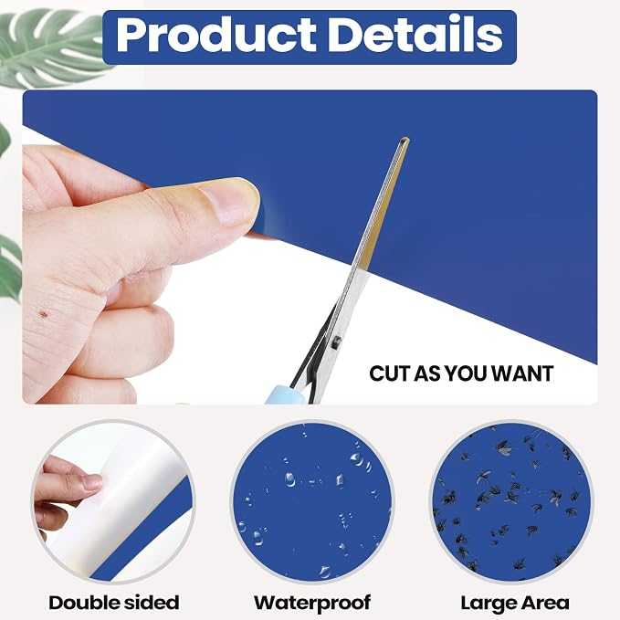 Qualirey 250 Pcs 6x8 Inch Blue Sticky Traps for Thrips Double Sided Sticky Trap for Gnats Plant,Pest Control for Fungus Gnats, Thrips, Whiteflies – Bulk Pack with Twist Ties