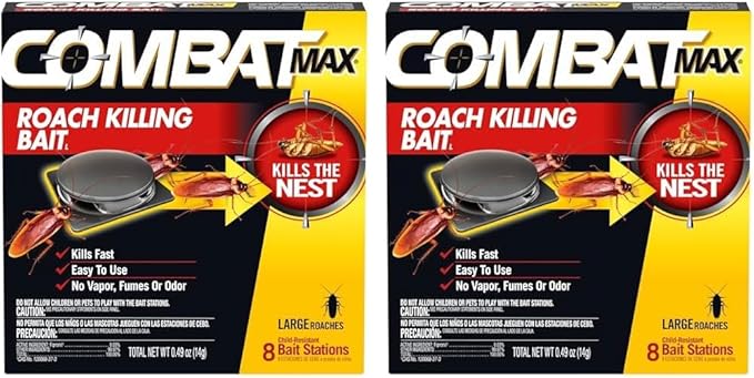 Combat Max Large Roach Killing Bait, 8 Count (Pack of 2)