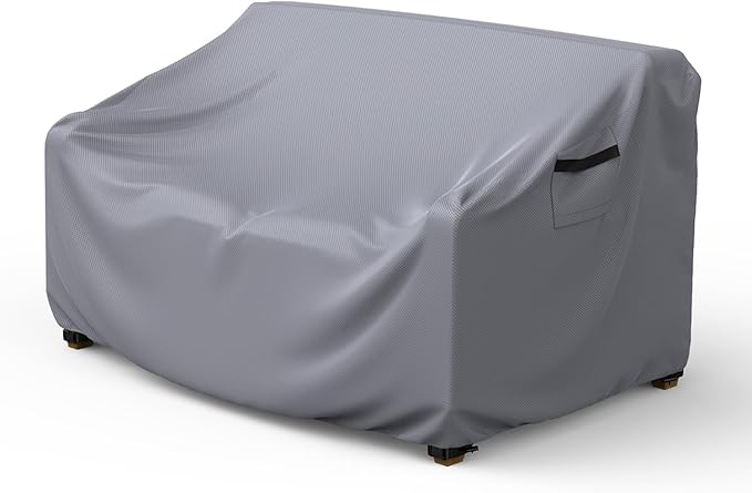 Mrrihand Heavy Duty Patio Sofa Cover, Mrrihand 3-Seater Outdoor Sofa Loveseat Cover, Outdoor Patio Furniture Cover with Air Vent and Handles, 60" W×42" D×30" H, Grey
