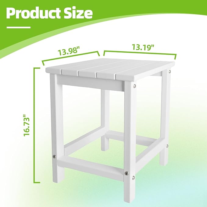 GARDENSTAR Outdoor Side Tables Adirondack, HDPE Small Table for Patio,Outside End Table for Porch, Deck, Pool, Weather Resistant/Easy Maintenance