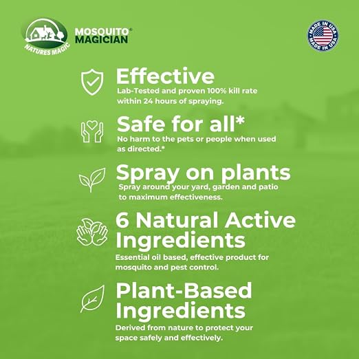 Mosquito Magician Handheld Battery Sprayer Bundle – Includes 2 × 1-Gallon Ready-to-Use Mosquito Spray – Kills Mosquitoes, Fleas & Fire Ants – Adjustable Nozzle for Easy Yard & Patio Application