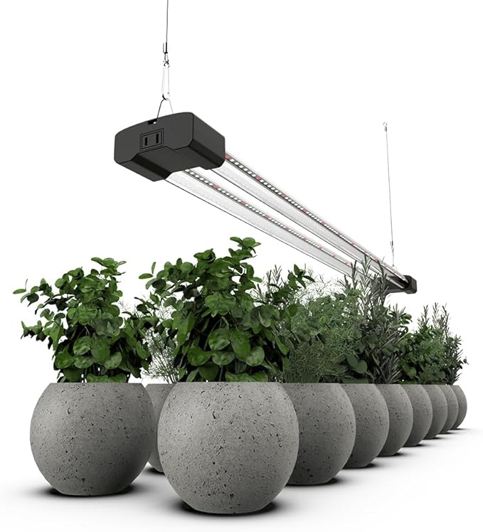 BoostGro LED Grow Light Full Spectrum 5000K Daylight + 660nm Red Linkable Indoor Plant Lighting Fixture Tubes (3FT, 2Pack)