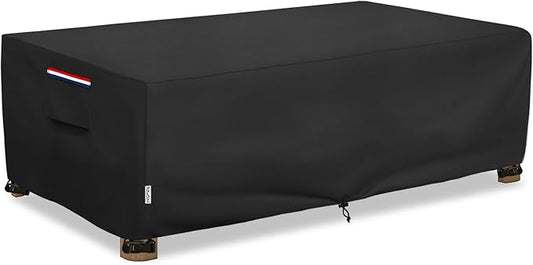 Outdoor Coffee Table Cover Waterproof, Heavy Duty Patio Rectangular Side Table Covers, 36W x 24D x 16H Inches Outdoor Tables Cover (Black)