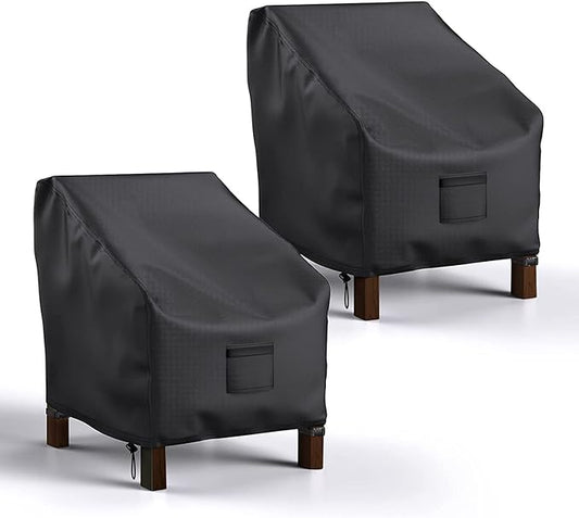Patio Chair Covers Waterproof, Mrrihand Lounge Deep Seat Cover, Heavy Duty Outdoor Lawn Patio Furniture Covers (30" W x 27" D x 36" H - 2 Pack)